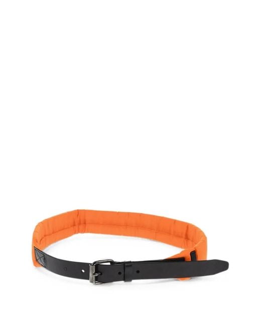 DSquared² Orange Logo-Print Leather-Trim Belt for men