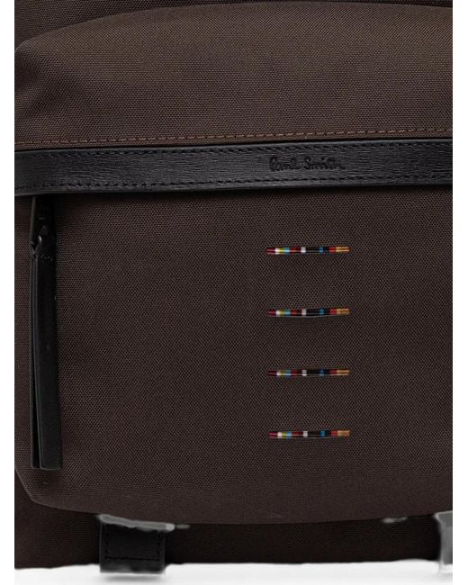 Paul Smith Black Signature Stripe Canvas Backpack for men