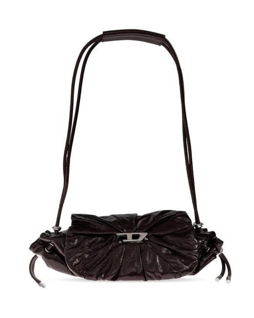 DIESEL Pleated Clasp Tote Bag Black