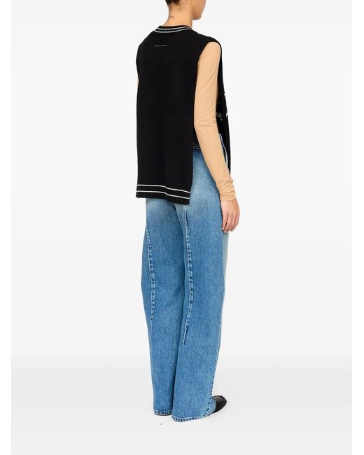 MM6 by Maison Margiela Black Wool Sweater Vest