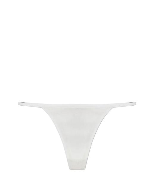 DSquared² White Ribbed Thong