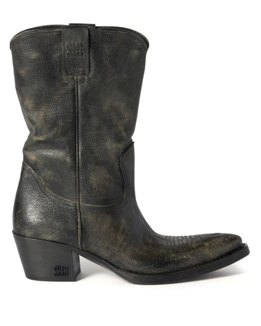 Miu Miu Black Leather Boots