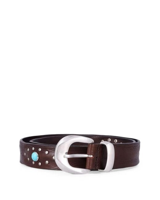 Mancini 1979 White Ceinture En Cuir À Détails De Clous