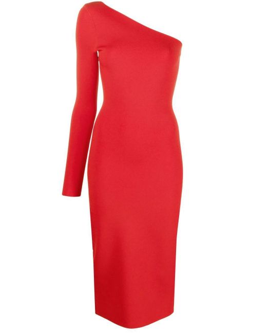 Victoria Beckham One-Shoulder-Kleid in Rot | Lyst DE