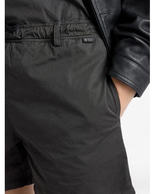 Prada Black Twill Swim Trunks for men