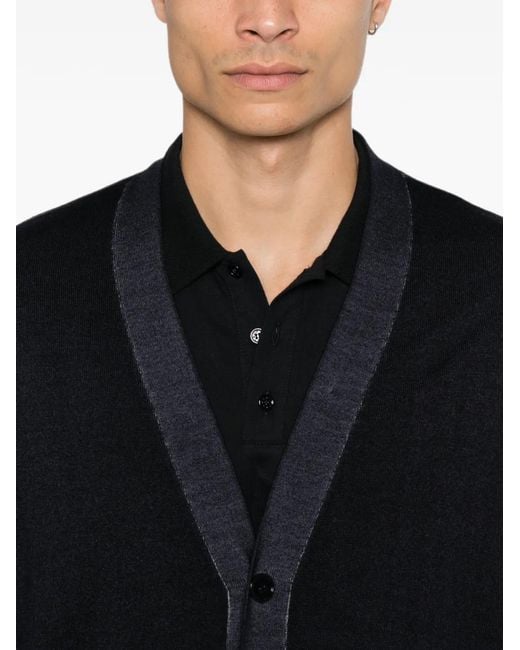 Emporio Armani Blue Button-Up Cardigan for men