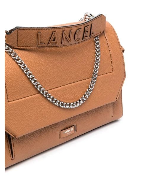 Lancel Brown Foldover Tote Bag