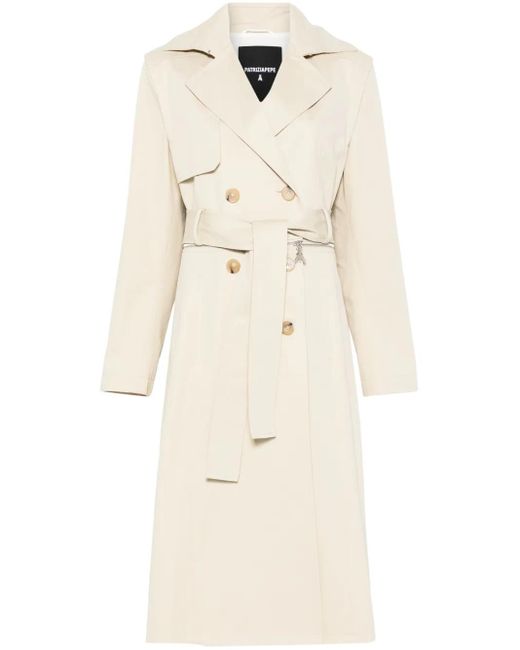 Patrizia Pepe Natural Zip-Up Trench Coat