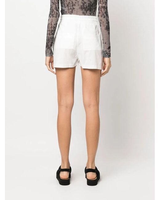 Thom Krom White Drawstring Waistband Shorts