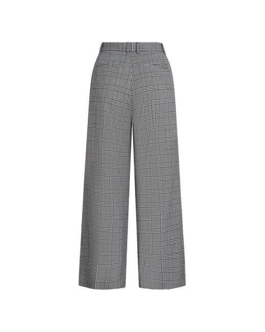 Karl Lagerfeld Gray Pantalon Ample À Motif Pied-De-Poule