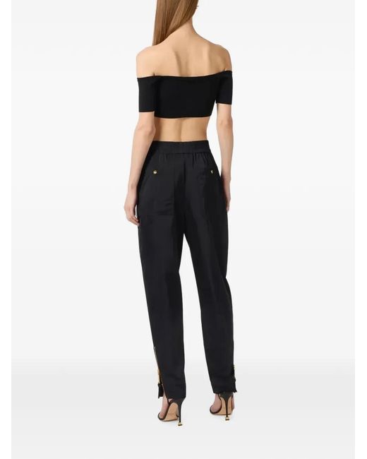 Elisabetta Franchi Blue Zip-Detail Trousers