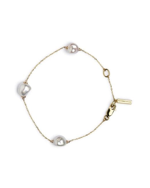 AUTORE MODA White 9Kt Sophia Keshi Pearl Anklet