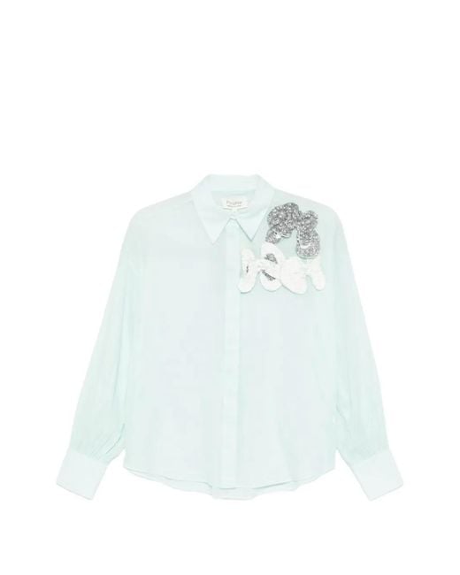 Psophia Blue Embellished Shirt