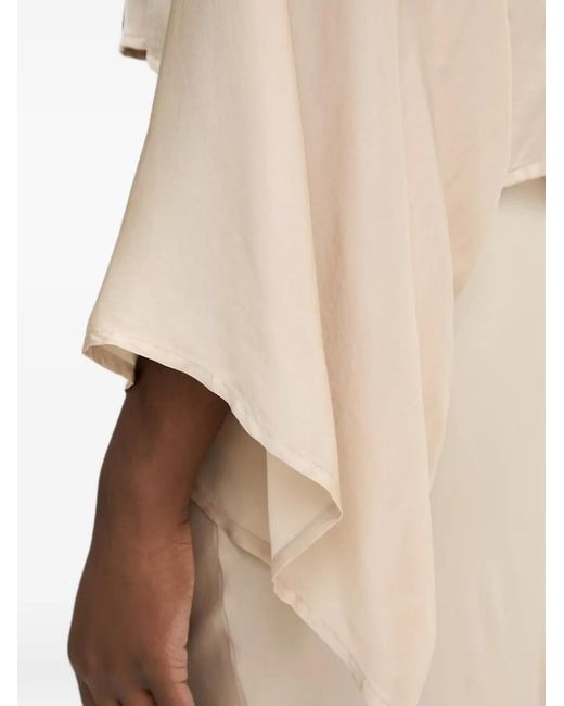 Haveone Natural Batwing-Sleeve Cropped Blouse