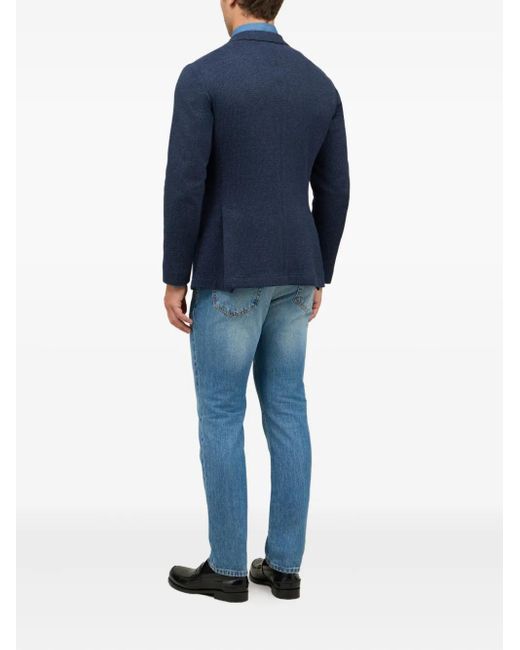 Boglioli Blue Patch-Pocket Two-Button Blazer for men