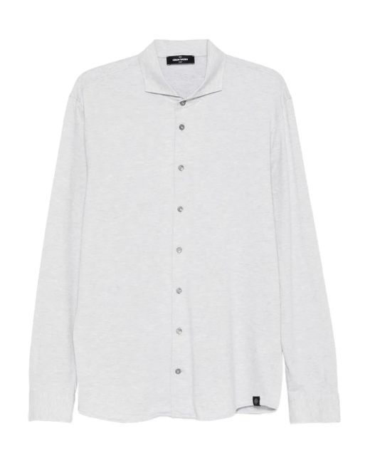 Gran Sasso White Button Long-Sleeve Shirt for men