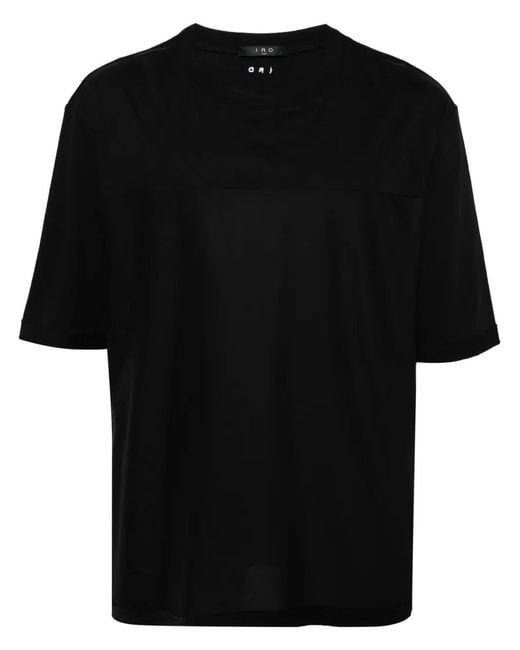 IRO Black Drop-Shoulder Cotton T-Shirt for men