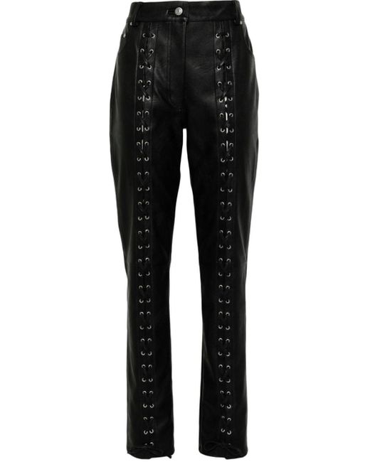 Pantalones slim con cordones Stella McCartney de color Black