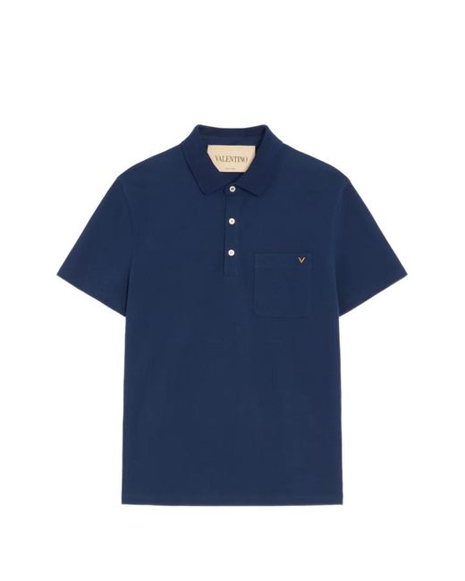 Valentino Garavani Blue Polo À Logo Vgold for men