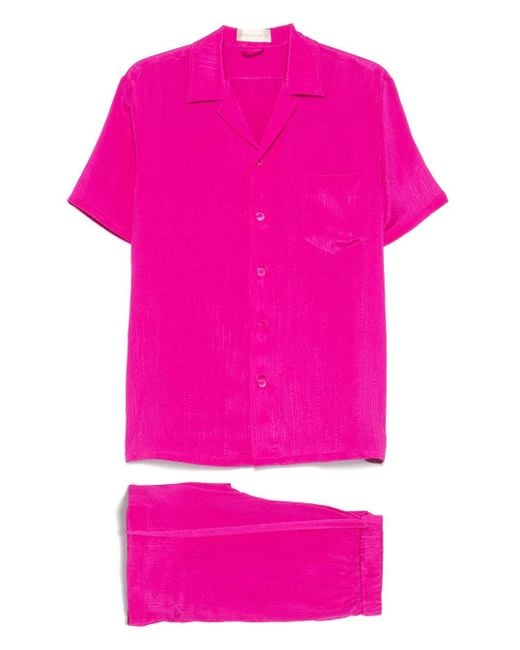 Olivia Von Halle Pink Emeli Pajamas Set
