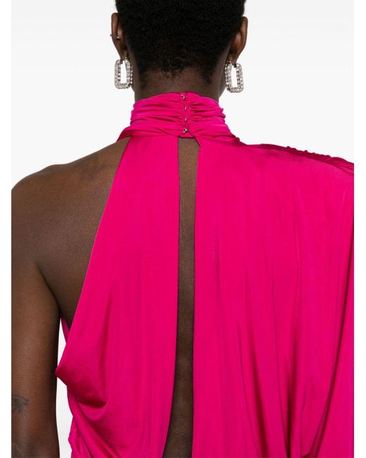 Robe froncée asymétrique à une épaule Alexandre Vauthier en coloris Pink