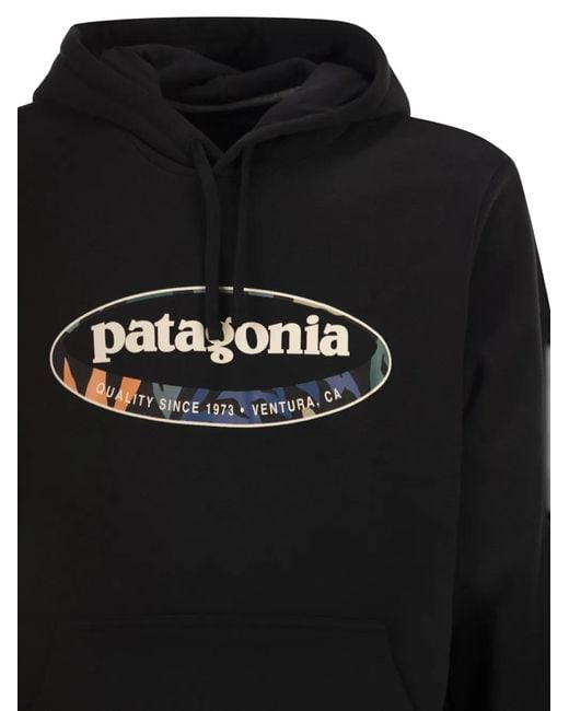 Patagonia Black Logo-Print Hoodie for men