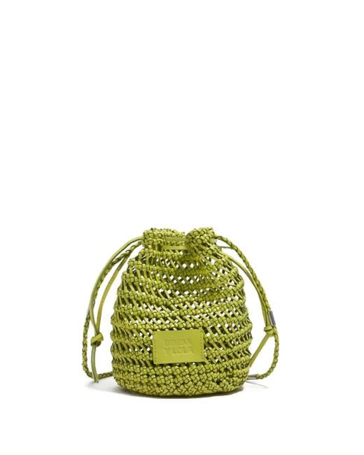 Bimba Y Lola Green Plaited-Leather Mini Bag