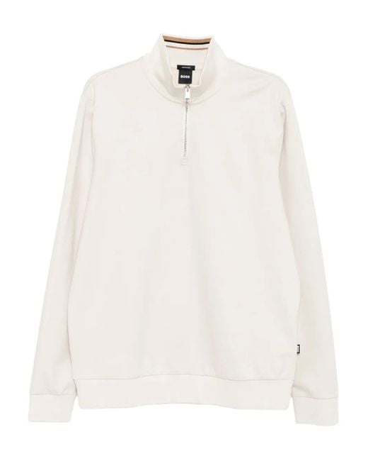 Boss White Long-Sleeved Sweatshirt for men