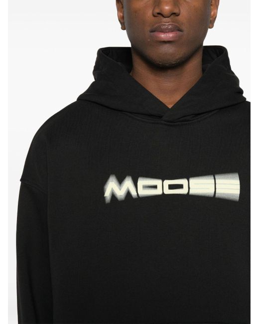 Moose Knuckles Black Logo-print Cotton Hoodie for men
