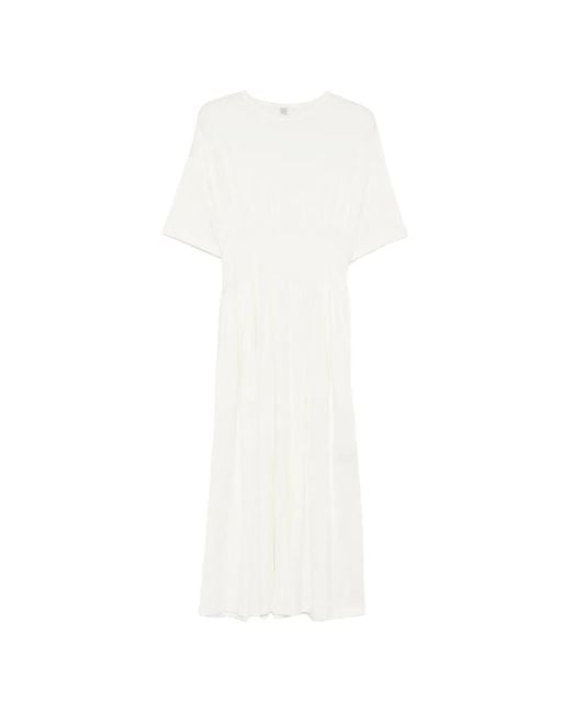 Totême White Cotton Silk Tee Dress