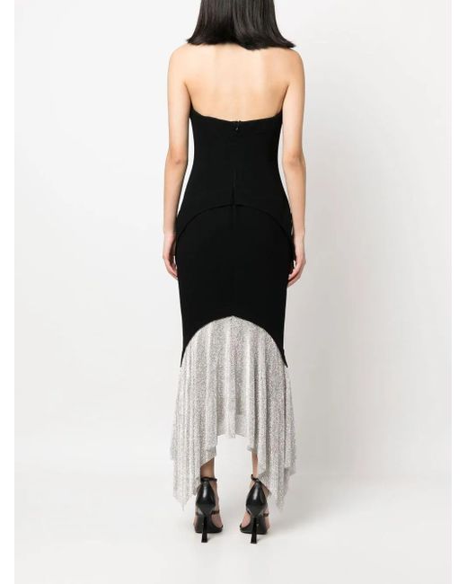 Jean Louis Sabaji Black Crystal-Skirt Sleeveless Maxi Dress