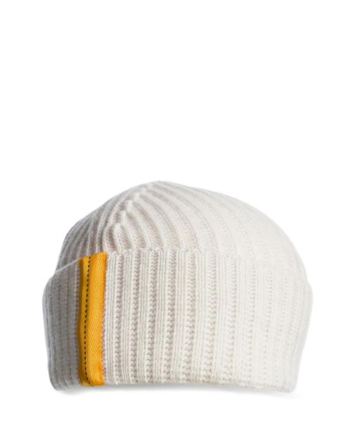 Parajumpers White Ribbed Wool-Blend Beanie