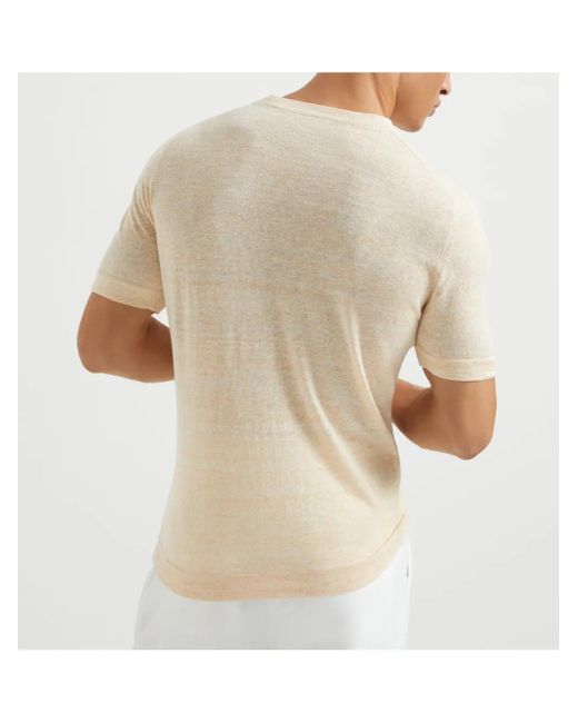 Brunello Cucinelli Natural Fine-knit T-shirt for men