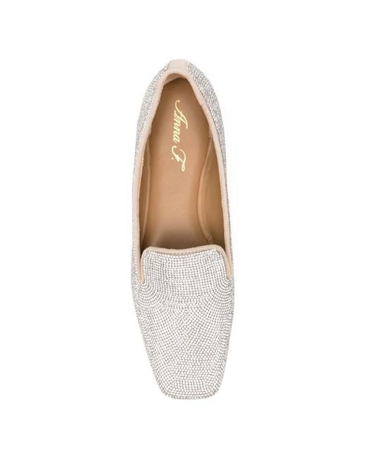Anna F. White Embellished Ballet Flats