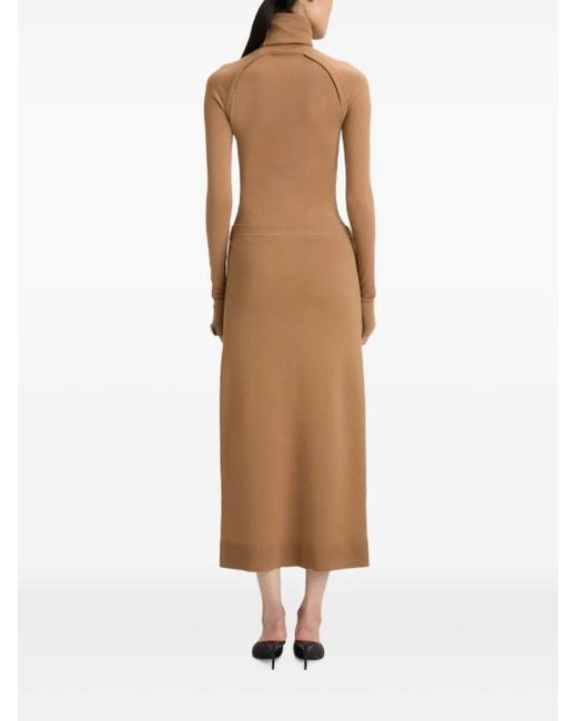 Falda midi con botones Victoria Beckham de color Brown
