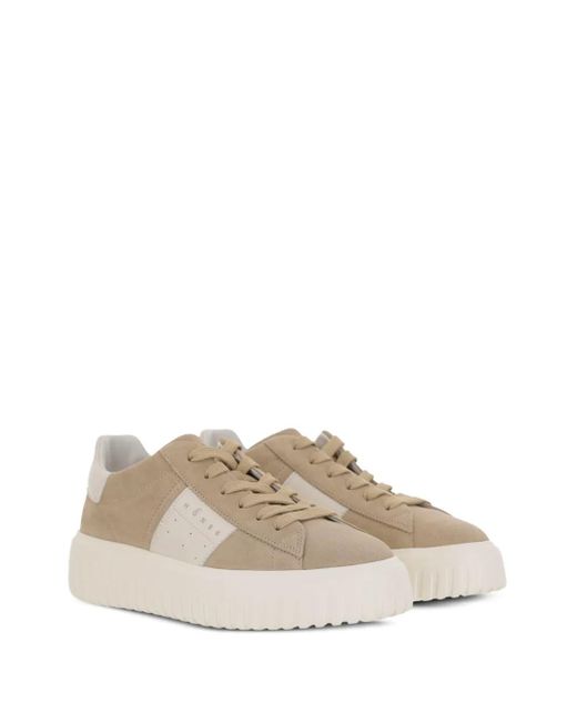 Hogan Brown H-Stripes Sneakers for men