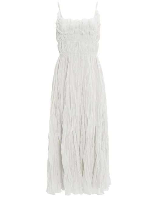 Altuzarra Brigitte Geplooide Midi-jurk in het White