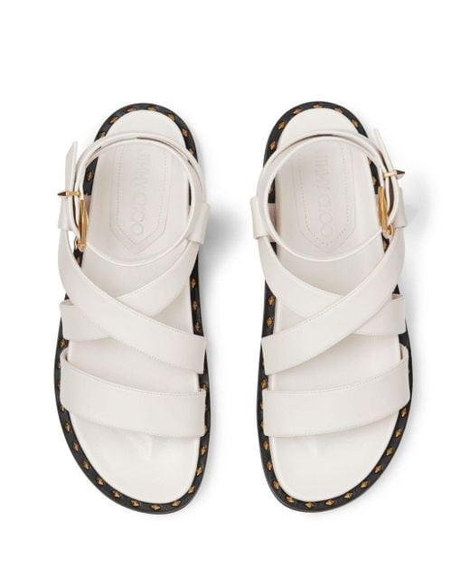 Jimmy Choo White Blaise Leather Sandals