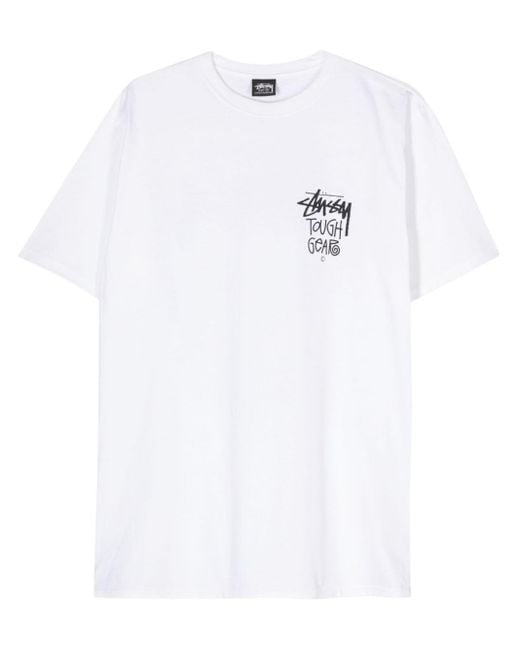 T-shirt Tough Gear di Stussy in White