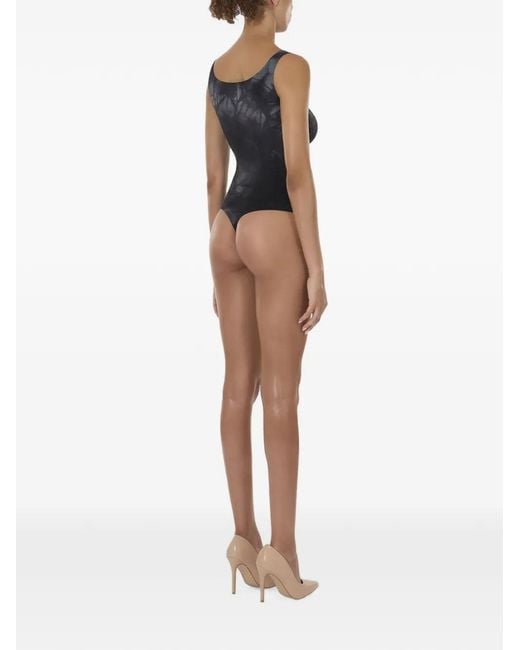 Wolford Black Fatal Tie-Dye Bodysuit