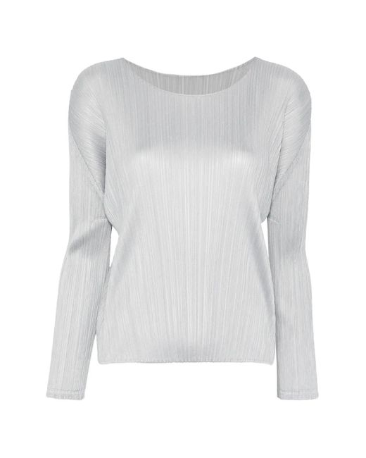 Pleats Please Issey Miyake White Pleated Top