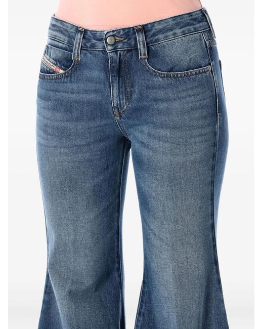 DIESEL Blue 1970 D-Bleess Flared Cotton Jeans