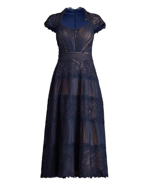 Tadashi Shoji Blue Floral-Print Dress