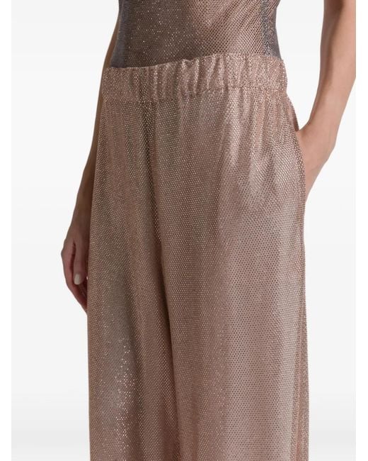 Alberta Ferretti Natural Elasticated-Waistband Trousers