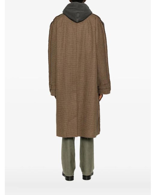 Martine Rose Black Check-Pattern Coat for men