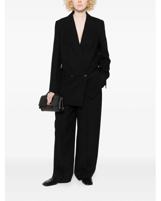 Totême  Black Double-Breasted Shield Blazer