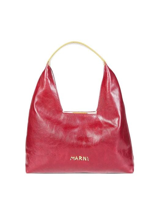 Marni Red Mini Trapeze Top Handle Shoulder Bag