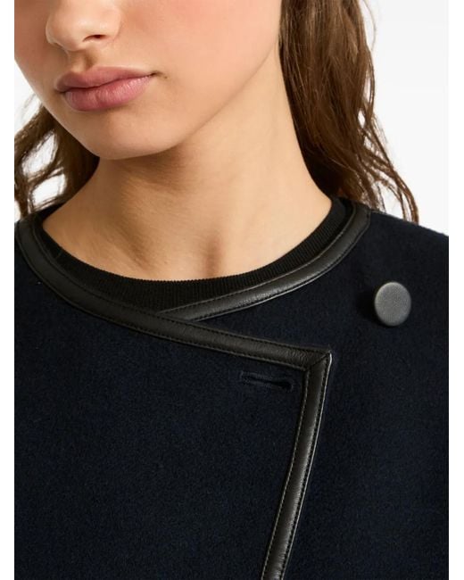 Yves Salomon Blue Double-Sided Cape