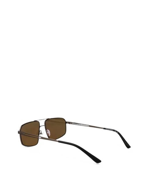 Emporio Armani Brown Geometric-Frame Sunglasses for men