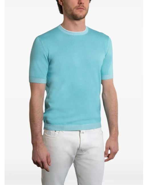 Moorer Blue Jude-Sic Short-Sleeve Sweater for men